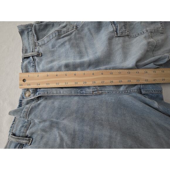 American Eagle Denim Jogger High Rise Light Denim Jeans Size 18 Plus Cargo NEW - Picture 4 of 14